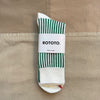 Vertical Striped Socks, White/Green