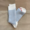 Vertical Striped Socks, White/Blue