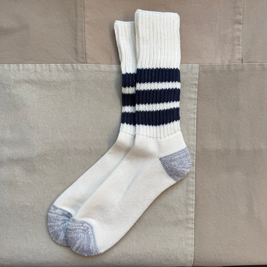 Ribbed Old School Crew Socks, Navy