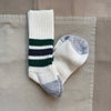 Ribbed Old School Crew Socks, Green/Charcoal