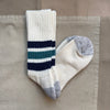 Ribbed Old School Crew Socks, Navy/Green