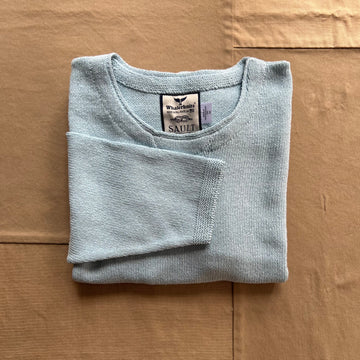 Cotton Crew Jersey Sweater, Sky Blue