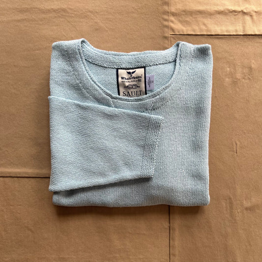 Cotton Crew Jersey Sweater, Sky Blue