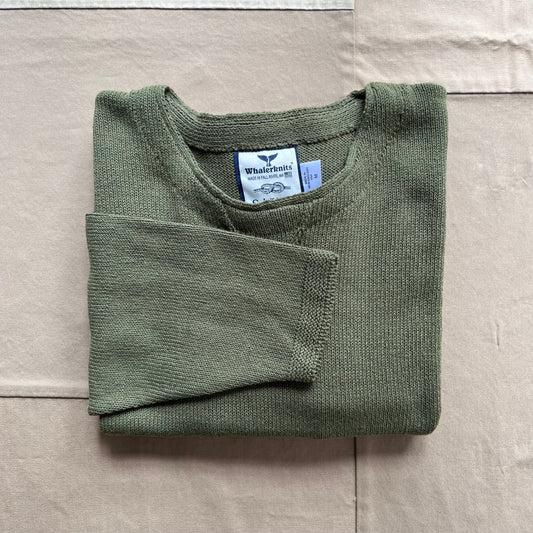 Cotton Crew Jersey Sweater, Moss