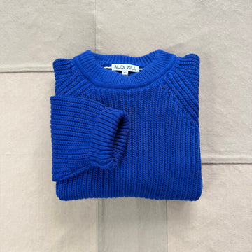 Amalie Pullover Sweater, Imperial Blue