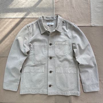 Britt Work Jacket in Recycled Denim, Putty