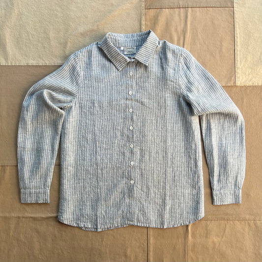Boyfriend Shirt, Medium Stripe Denim