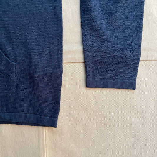 Linen Sweater Beach Hoodie, Navy