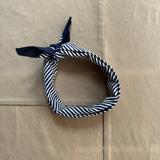 Navy Striped Bandana