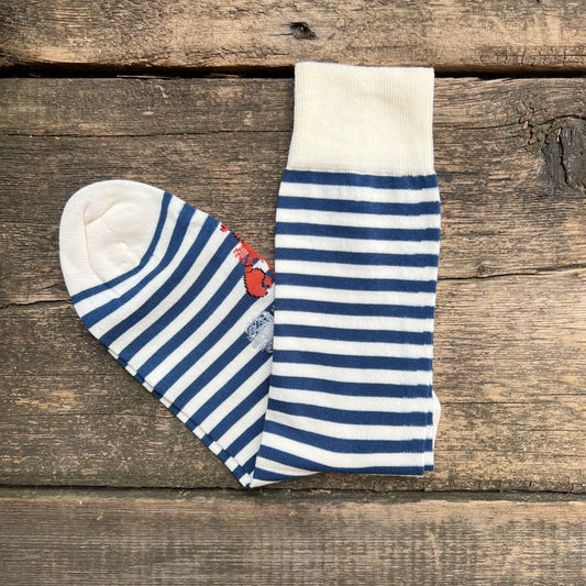 Sailor Stripe with Lobster Cotton Sock