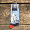 Sail Boat Cotton Sock, Navy