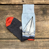 Sail Boat Cotton Sock, Navy