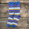 Signature Stripe Cotton Socks, Cornflower