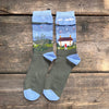 Women's Lakeside Cottage Cotton Socks, Blue