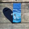 Lighthouse Cotton Socks, Navy