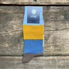 Ombre Stripe Cotton Socks, Blue/Brown