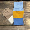 Ombre Stripe Cotton Socks, Blue/Brown