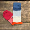 Ombre Stripe Cotton Socks, Orange/Wine