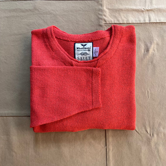 Cotton Crew Jersey Sweater, Sunset Red