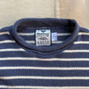 Roll Neck Sweater, Harbor Blue/Natural