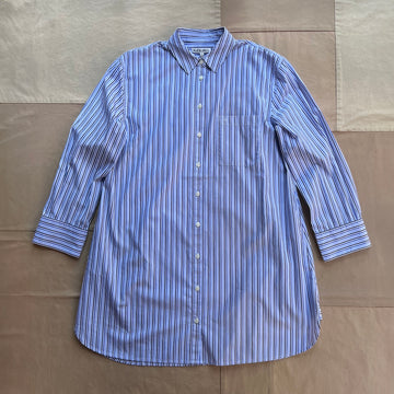 Florence Striped Shirt Dress in Poplin, Blue Multi Stripe