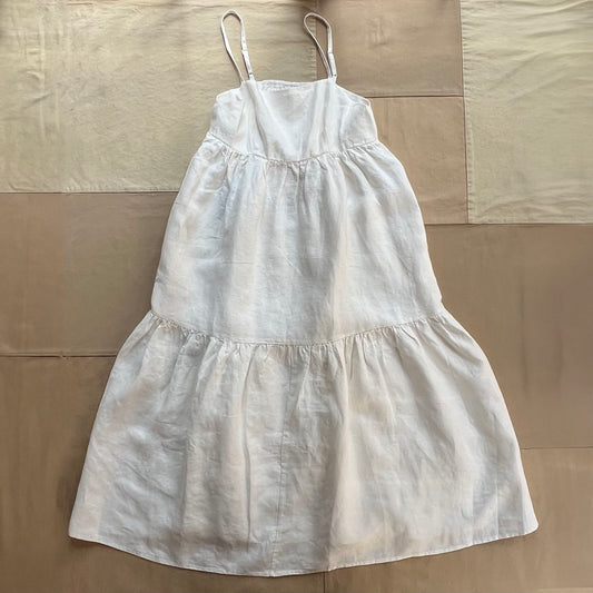 Clara Dress in Linen, White