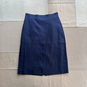 Maya Skirt in Linen, Dark Navy
