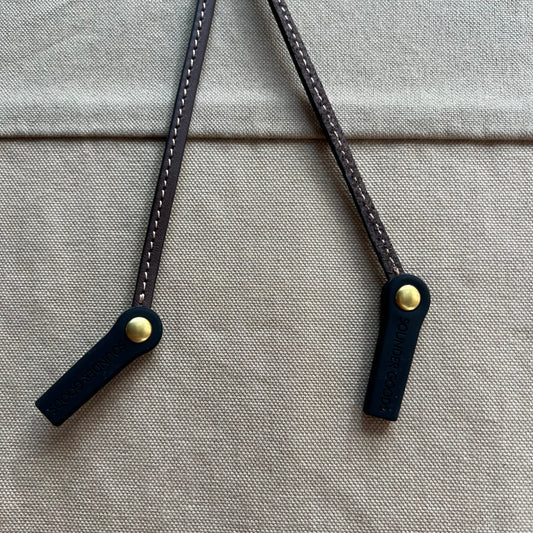 Knotted Leather Sunglass Strap, Dark Brown Stitched Leather