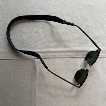 The Original Leather Sunglass Strap, Black Stitched Leather