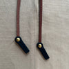 Knotted Leather Sunglass Strap, Chestnut Stitched Leather