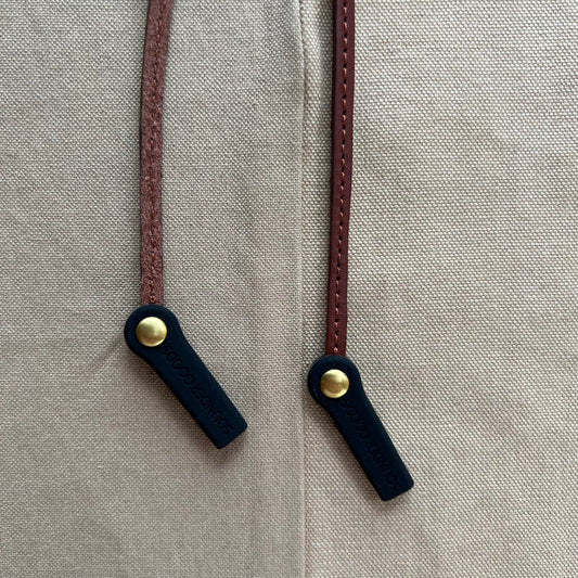 Knotted Leather Sunglass Strap, Chestnut Stitched Leather