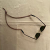 Knotted Leather Sunglass Strap, Chestnut Stitched Leather