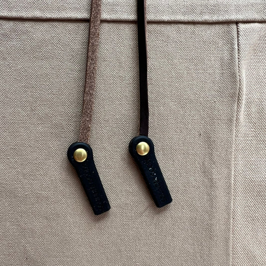 Knotted Leather Sunglass Strap, Dark Brown Waxed Leather
