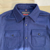 CPO Wool Button Down Shirt, Navy Blue