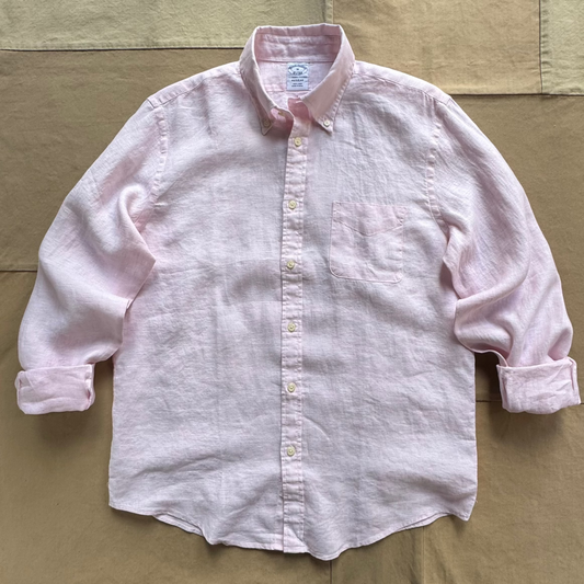 Irish Linen Sport Shirt, Bleached Pink