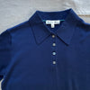 Ava Short Sleeve Polo in Extrafine Merino Wool, Navy