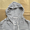 Women's Short Sleeve Hemp Stripe Hoodie, White