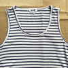 Women's Neck Hemp Stripe Tank, White