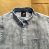 Linen Windowpane Button Down, Light Blue