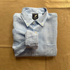 Linen Windowpane Button Down, Light Blue