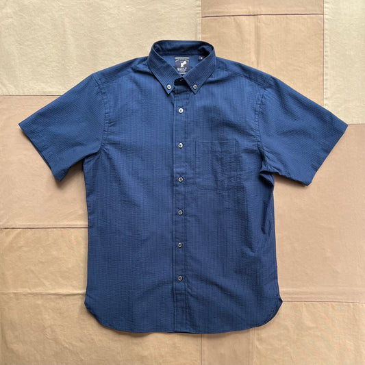 Short Sleeve Seersucker Shirt, Navy