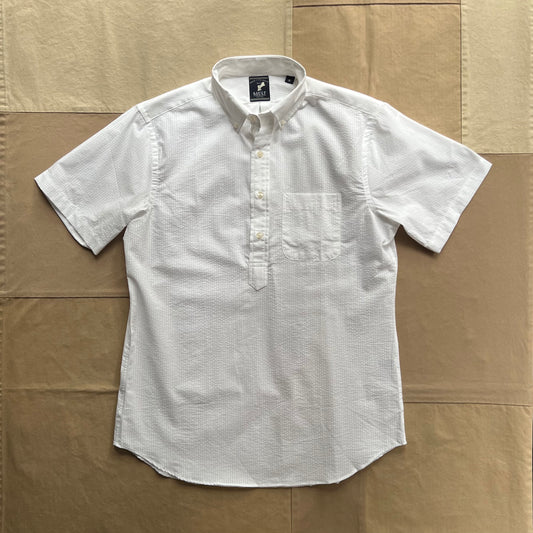 Short Sleeve Seersucker Popover, White