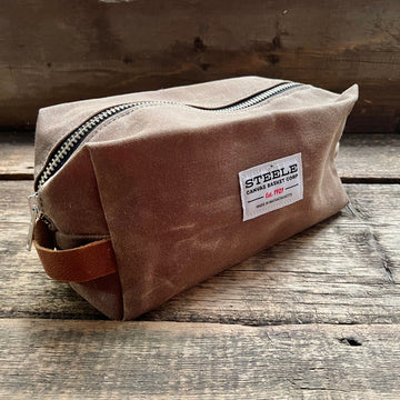 Steele Canvas Dopp Kit, Waxed Brown Canvas