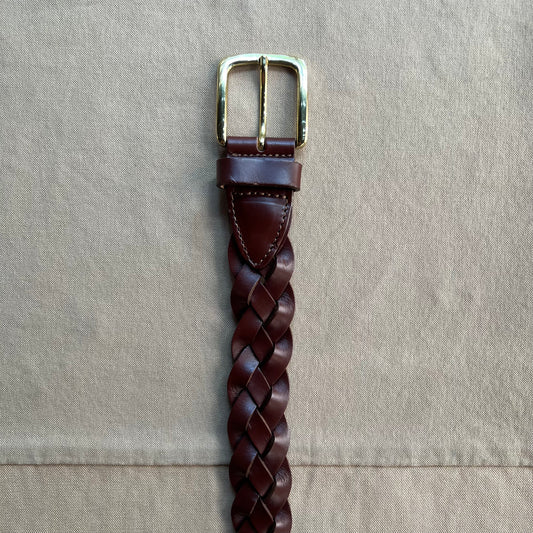 Sargasso Braided Leather Belt, Brown