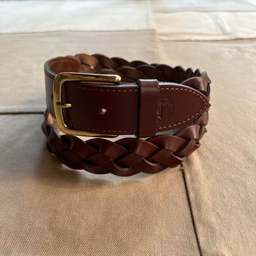 Sargasso Braided Leather Belt, Brown