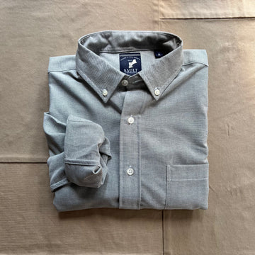 Modern Long Sleeve Oxford Shirt, Grey