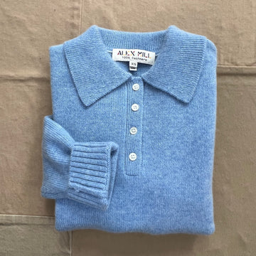 Alice Polo in Cashmere, Frost Blue