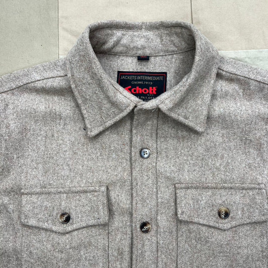 CPO Wool Button Down Shirt, Taupe