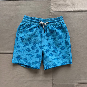 Kid's Bayberry Trunk, Seersucker Sea Creatures