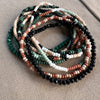 Sage Beaded Mixed Stripe Bracelets, Desert